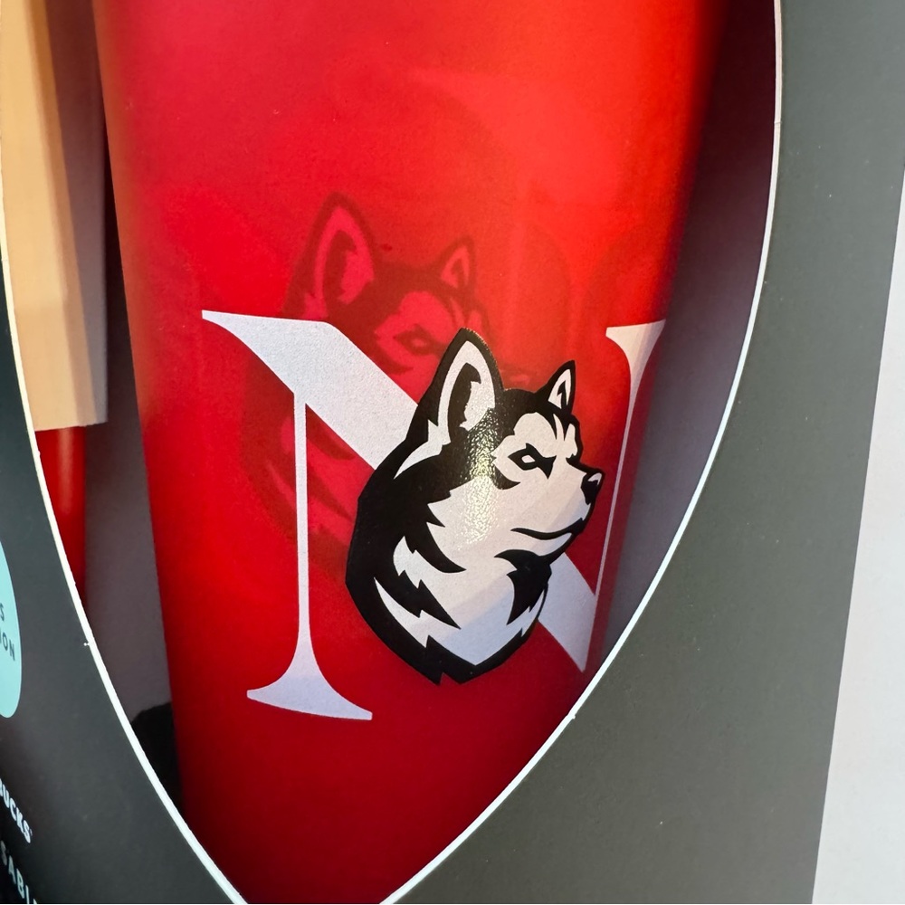 Northeastern University Huskies set of 5 reusable cold cups Starbucks